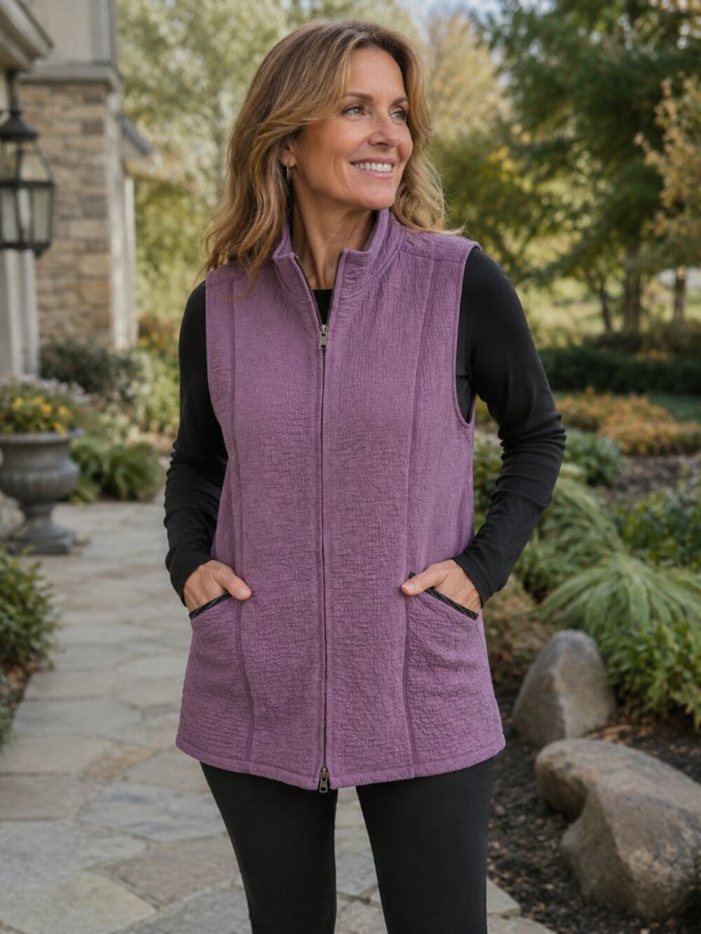 NWT Habitat Clothes to Live In Purple Zip Front Vest Size Medium